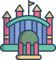 bouncy castle linear color illustration vector