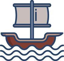 Galleon linear color illustration vector