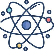 Atom linear color illustration vector