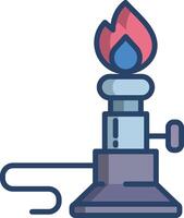Burner linear color illustration vector