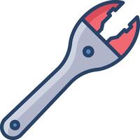 Spud Wrench linear color illustration vector