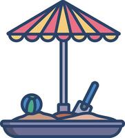 sand box linear color illustration vector