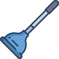 Plunger linear color illustration vector