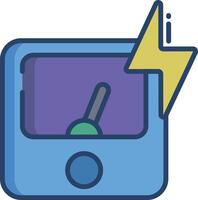 Ammeter linear color illustration vector