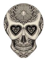 Sugar skull day of the dead design by hand drawing on paper and make graphic . vector