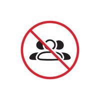 no crowd sign. public access restriction icon vector