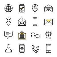 Contact Us icon set collection for websites and mobile applications vector