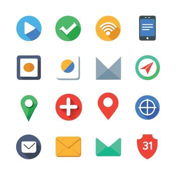 Contact Us icon set collection for websites and mobile applications vector