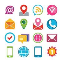 Contact Us icon set collection for websites and mobile applications vector