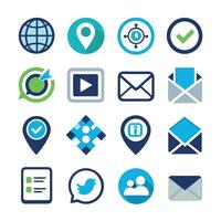 Contact Us icon set collection for websites and mobile applications vector