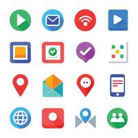 Contact Us icon set collection for websites and mobile applications vector