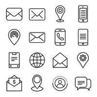 Contact Us icon set collection for websites and mobile applications vector