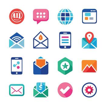 Contact Us icon set collection for websites and mobile applications vector