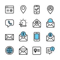 Contact Us icon set collection for websites and mobile applications vector