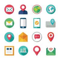Contact Us icon set collection for websites and mobile applications vector