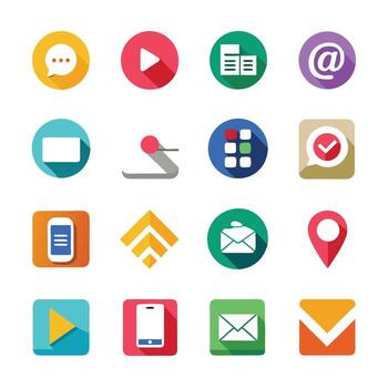 Contact Us icon set collection for websites and mobile applications vector