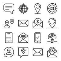 Contact Us icon set collection for websites and mobile applications vector