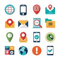 Contact Us icon set collection for websites and mobile applications vector
