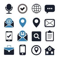 Contact Us icon set collection for websites and mobile applications vector