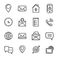 Contact Us icon set collection for websites and mobile applications vector