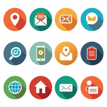 Contact Us icon set collection for websites and mobile applications vector