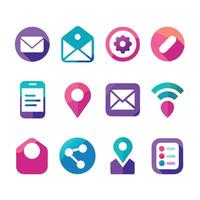 Contact Us icon set collection for websites and mobile applications vector