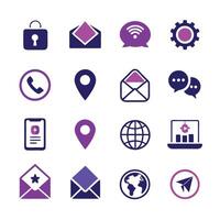 Contact Us icon set collection for websites and mobile applications vector