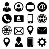 Contact Us icon set collection for websites and mobile applications vector