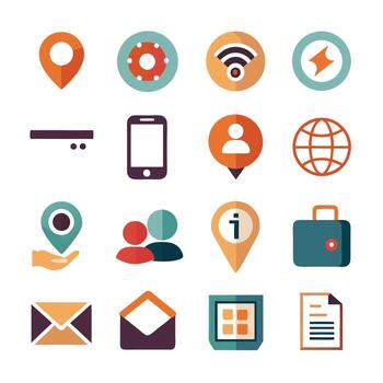 Contact Us icon set collection for websites and mobile applications vector