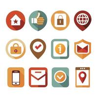 Contact Us icon set collection for websites and mobile applications vector