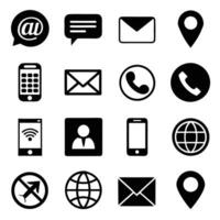 Contact Us icon set collection for websites and mobile applications vector