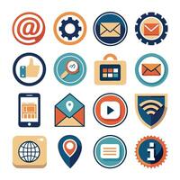 Contact Us icon set collection for websites and mobile applications vector