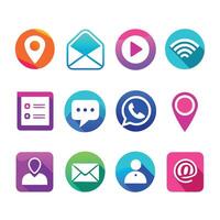 Contact Us icon set collection for websites and mobile applications vector
