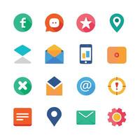 Contact Us icon set collection for websites and mobile applications vector