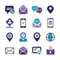 Contact Us icon set collection for websites and mobile applications vector