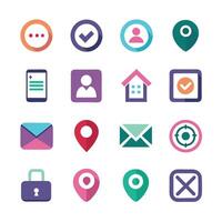 Contact Us icon set collection for websites and mobile applications vector