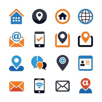Contact Us icon set collection for websites and mobile applications vector