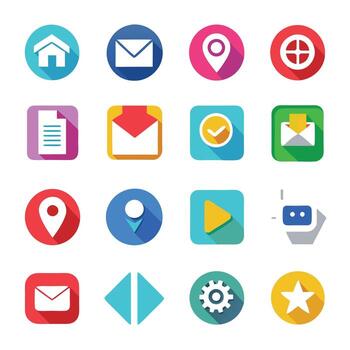 Contact Us icon set collection for websites and mobile applications vector