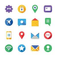 Contact Us icon set collection for websites and mobile applications vector