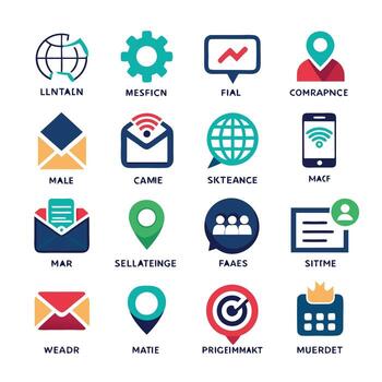 Contact Us icon set collection for websites and mobile applications vector
