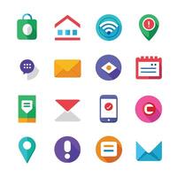 Contact Us icon set collection for websites and mobile applications vector