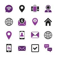 Contact Us icon set collection for websites and mobile applications vector