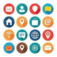 Contact Us icon set collection for websites and mobile applications vector