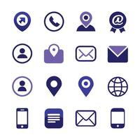 Contact Us icon set collection for websites and mobile applications vector