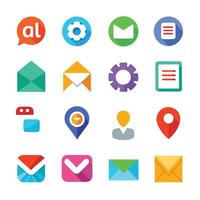 Contact Us icon set collection for websites and mobile applications vector