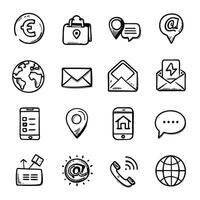 Contact Us icon set collection for websites and mobile applications vector