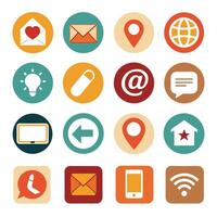 Contact Us icon set collection for websites and mobile applications vector