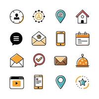 Contact Us icon set collection for websites and mobile applications vector