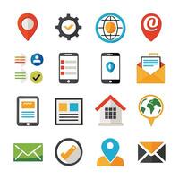 Contact Us icon set collection for websites and mobile applications vector