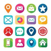 Contact Us icon set collection for websites and mobile applications vector